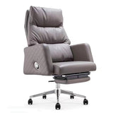 Gray Leather Managers Chair Contemporary Padded Arms Swivel Office Chair Clearhalo 'furn' 'furn_office_chair' 'Furniture' 'Office Chairs' 'Office Furniture' 'office_chair' 6300988