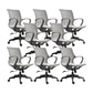 21" Wide Modern Desk Chair Breathable AirGrid Mid-Back Office Chair Grey 8 Piece Set Clearhalo 'furn' 'furn_office_chair' 'Furniture' 'Office Chairs' 'Office Furniture' 'office_chair' 6301014
