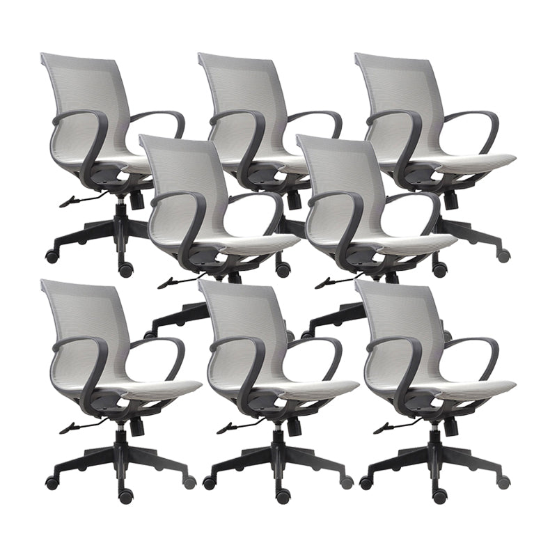 21" Wide Modern Desk Chair Breathable AirGrid Mid-Back Office Chair Grey 8 Piece Set Clearhalo 'furn' 'furn_office_chair' 'Furniture' 'Office Chairs' 'Office Furniture' 'office_chair' 6301014