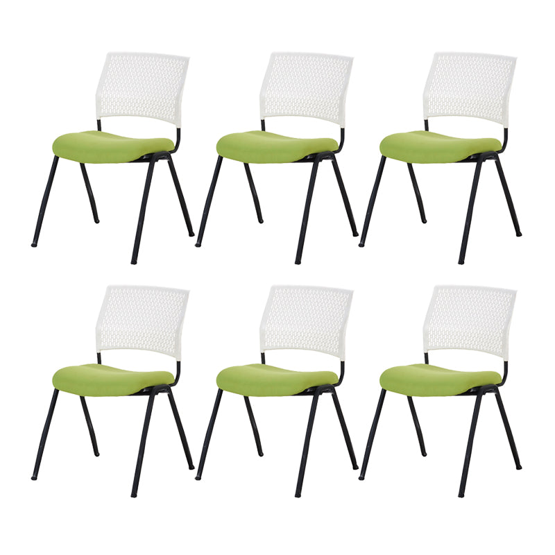 Contemporary Desk Chair Mid-Back No Wheels Armless Office Chair Green 6 Piece Set Clearhalo 'furn' 'furn_office_chair' 'Furniture' 'Office Chairs' 'Office Furniture' 'office_chair' 6301028