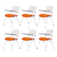 Contemporary Desk Chair Mid-Back No Wheels Armless Office Chair White-Orange 6 Piece Set Clearhalo 'furn' 'furn_office_chair' 'Furniture' 'Office Chairs' 'Office Furniture' 'office_chair' 6301033