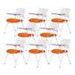 Contemporary Desk Chair Mid-Back No Wheels Armless Office Chair White-Orange 8 Piece Set Clearhalo 'furn' 'furn_office_chair' 'Furniture' 'Office Chairs' 'Office Furniture' 'office_chair' 6301035