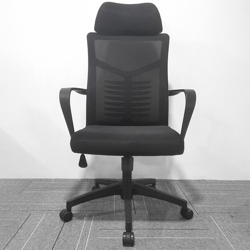 High Back Task Chair Modern Nylon Slide Arms Included Office Chair 1 Piece Black Clearhalo 'furn' 'furn_office_chair' 'Furniture' 'Office Chairs' 'Office Furniture' 'office_chair' 6301041