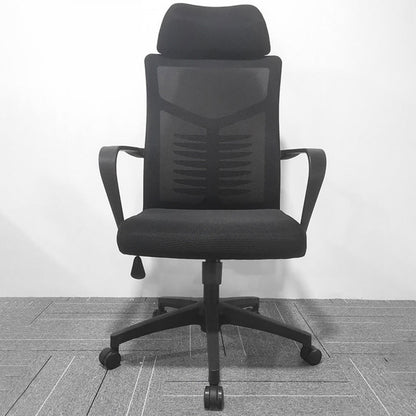 High Back Task Chair Modern Nylon Slide Arms Included Office Chair 1 Piece Black Clearhalo 'furn' 'furn_office_chair' 'Furniture' 'Office Chairs' 'Office Furniture' 'office_chair' 6301041