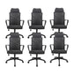 High Back Task Chair Modern Nylon Slide Arms Included Office Chair 6 Piece Set Black Clearhalo 'furn' 'furn_office_chair' 'Furniture' 'Office Chairs' 'Office Furniture' 'office_chair' 6301042