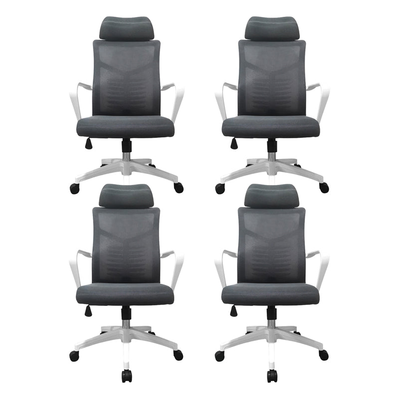 High Back Task Chair Modern Nylon Slide Arms Included Office Chair 4 Piece Set Gray Clearhalo 'furn' 'furn_office_chair' 'Furniture' 'Office Chairs' 'Office Furniture' 'office_chair' 6301055