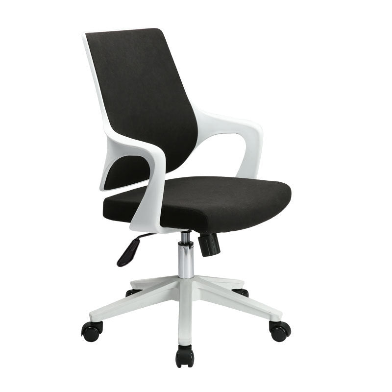 Modern Desk Chair Mesh Computer Chair Mid-Back Conference Chair White-Black 1 Piece Clearhalo 'furn' 'furn_office_chair' 'Furniture' 'Office Chairs' 'Office Furniture' 'office_chair' 6301064