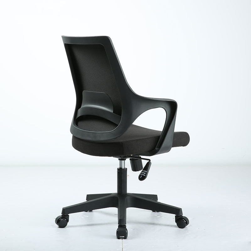 Modern Desk Chair Mesh Computer Chair Mid-Back Conference Chair Black 1 Piece Clearhalo 'furn' 'furn_office_chair' 'Furniture' 'Office Chairs' 'Office Furniture' 'office_chair' 6301065