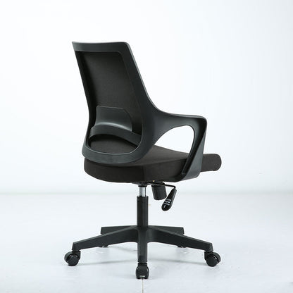 Modern Desk Chair Mesh Computer Chair Mid-Back Conference Chair Black 1 Piece Clearhalo 'furn' 'furn_office_chair' 'Furniture' 'Office Chairs' 'Office Furniture' 'office_chair' 6301065