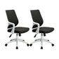 Modern Desk Chair Mesh Computer Chair Mid-Back Conference Chair White-Black 2 Piece Set Clearhalo 'furn' 'furn_office_chair' 'Furniture' 'Office Chairs' 'Office Furniture' 'office_chair' 6301066