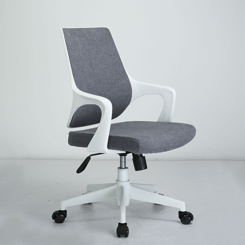 Modern Desk Chair Mesh Computer Chair Mid-Back Conference Chair White-Gray 1 Piece Clearhalo 'furn' 'furn_office_chair' 'Furniture' 'Office Chairs' 'Office Furniture' 'office_chair' 6301068