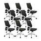 Modern Desk Chair Mesh Computer Chair Mid-Back Conference Chair White-Black 8 Piece Set Clearhalo 'furn' 'furn_office_chair' 'Furniture' 'Office Chairs' 'Office Furniture' 'office_chair' 6301071