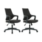Modern Desk Chair Mesh Computer Chair Mid-Back Conference Chair Black 2 Piece Set Clearhalo 'furn' 'furn_office_chair' 'Furniture' 'Office Chairs' 'Office Furniture' 'office_chair' 6301074
