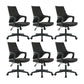 Modern Desk Chair Mesh Computer Chair Mid-Back Conference Chair Black 6 Piece Set Clearhalo 'furn' 'furn_office_chair' 'Furniture' 'Office Chairs' 'Office Furniture' 'office_chair' 6301079