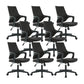 Modern Desk Chair Mesh Computer Chair Mid-Back Conference Chair Black 8 Piece Set Clearhalo 'furn' 'furn_office_chair' 'Furniture' 'Office Chairs' 'Office Furniture' 'office_chair' 6301080