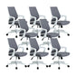 Modern Desk Chair Mesh Computer Chair Mid-Back Conference Chair White-Gray 8 Piece Set Clearhalo 'furn' 'furn_office_chair' 'Furniture' 'Office Chairs' 'Office Furniture' 'office_chair' 6301086