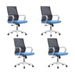 Modern Desk Chair Mesh Conference Chair High Back Chair with Wheels Gray-Blue 4 Piece Set Clearhalo 'furn' 'furn_office_chair' 'Furniture' 'Office Chairs' 'Office Furniture' 'office_chair' 6301096