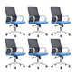 Modern Desk Chair Mesh Conference Chair High Back Chair with Wheels Gray-Blue 6 Piece Set Clearhalo 'furn' 'furn_office_chair' 'Furniture' 'Office Chairs' 'Office Furniture' 'office_chair' 6301097