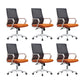 Modern Desk Chair Mesh Conference Chair High Back Chair with Wheels Orange-Gray 6 Piece Set Clearhalo 'furn' 'furn_office_chair' 'Furniture' 'Office Chairs' 'Office Furniture' 'office_chair' 6301107