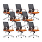 Modern Desk Chair Mesh Conference Chair High Back Chair with Wheels Orange-Gray 8 Piece Set Clearhalo 'furn' 'furn_office_chair' 'Furniture' 'Office Chairs' 'Office Furniture' 'office_chair' 6301108