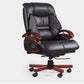 Houtframe gestoffeerde bureaustoel in zwart lederen High Back Executive Chair