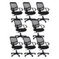 Modern Breathable AirGrid Swivel Chair Microfiber Black Task Arm Chair