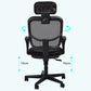 Modern Breathable AirGrid Swivel Chair Microfiber Black Task Arm Chair