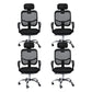 Modern Breathable AirGrid Swivel Chair Microfiber Black Task Arm Chair