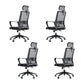 Modern Desk Chair Mesh Computer Chair High/Mid-Back Conference Chair Black 4 Piece Set Clearhalo 'furn' 'furn_office_chair' 'Furniture' 'Office Chairs' 'Office Furniture' 'office_chair' 6301183