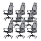 Modern Desk Chair Mesh Computer Chair High/Mid-Back Conference Chair Black 8 Piece Set Clearhalo 'furn' 'furn_office_chair' 'Furniture' 'Office Chairs' 'Office Furniture' 'office_chair' 6301188