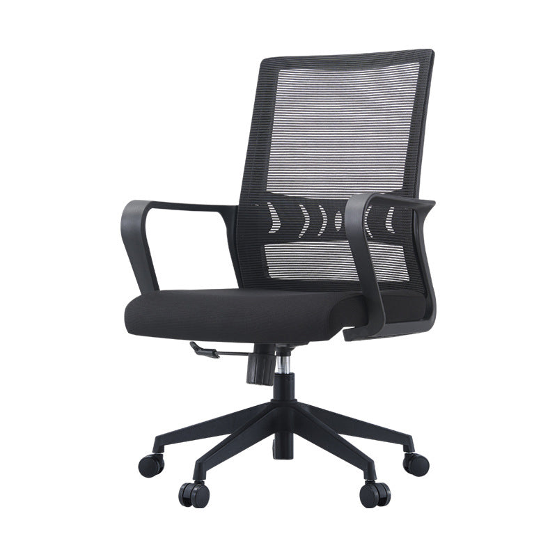 Modern Desk Chair Mesh Computer Chair High/Mid-Back Conference Chair Matte Black 1 Piece Clearhalo 'furn' 'furn_office_chair' 'Furniture' 'Office Chairs' 'Office Furniture' 'office_chair' 6301189