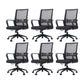 Modern Desk Chair Mesh Computer Chair High/Mid-Back Conference Chair Matte Black 6 Piece Set Clearhalo 'furn' 'furn_office_chair' 'Furniture' 'Office Chairs' 'Office Furniture' 'office_chair' 6301196