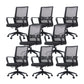 Modern Desk Chair Mesh Computer Chair High/Mid-Back Conference Chair Matte Black 8 Piece Set Clearhalo 'furn' 'furn_office_chair' 'Furniture' 'Office Chairs' 'Office Furniture' 'office_chair' 6301198