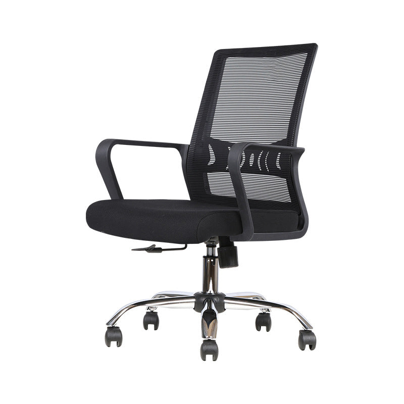 Modern Desk Chair Mesh Computer Chair High/Mid-Back Conference Chair Gloss Black 1 Piece Clearhalo 'furn' 'furn_office_chair' 'Furniture' 'Office Chairs' 'Office Furniture' 'office_chair' 6301199