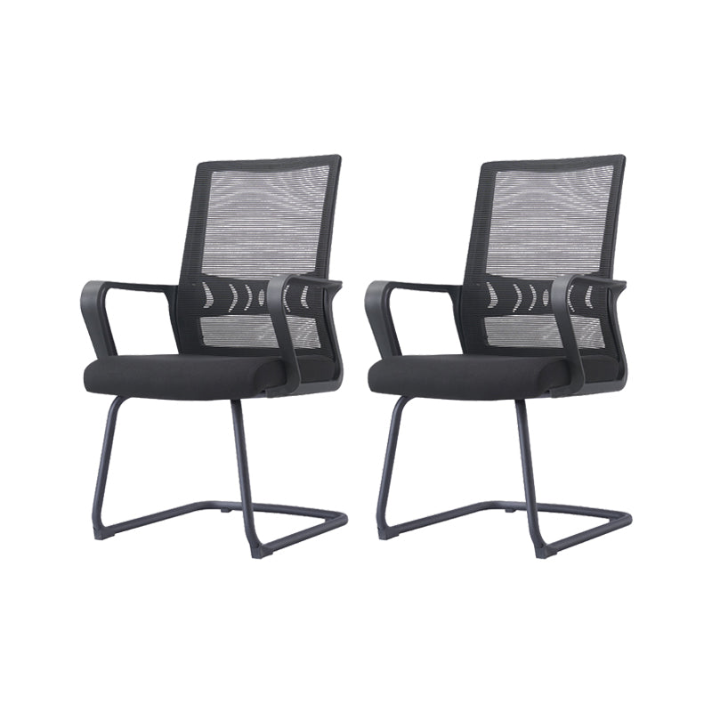 Modern Desk Chair Mesh Computer Chair High/Mid-Back Conference Chair Antique Black 2 Piece Set Clearhalo 'furn' 'furn_office_chair' 'Furniture' 'Office Chairs' 'Office Furniture' 'office_chair' 6301205