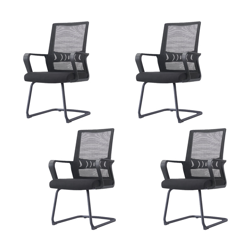 Modern Desk Chair Mesh Computer Chair High/Mid-Back Conference Chair Antique Black 4 Piece Set Clearhalo 'furn' 'furn_office_chair' 'Furniture' 'Office Chairs' 'Office Furniture' 'office_chair' 6301206