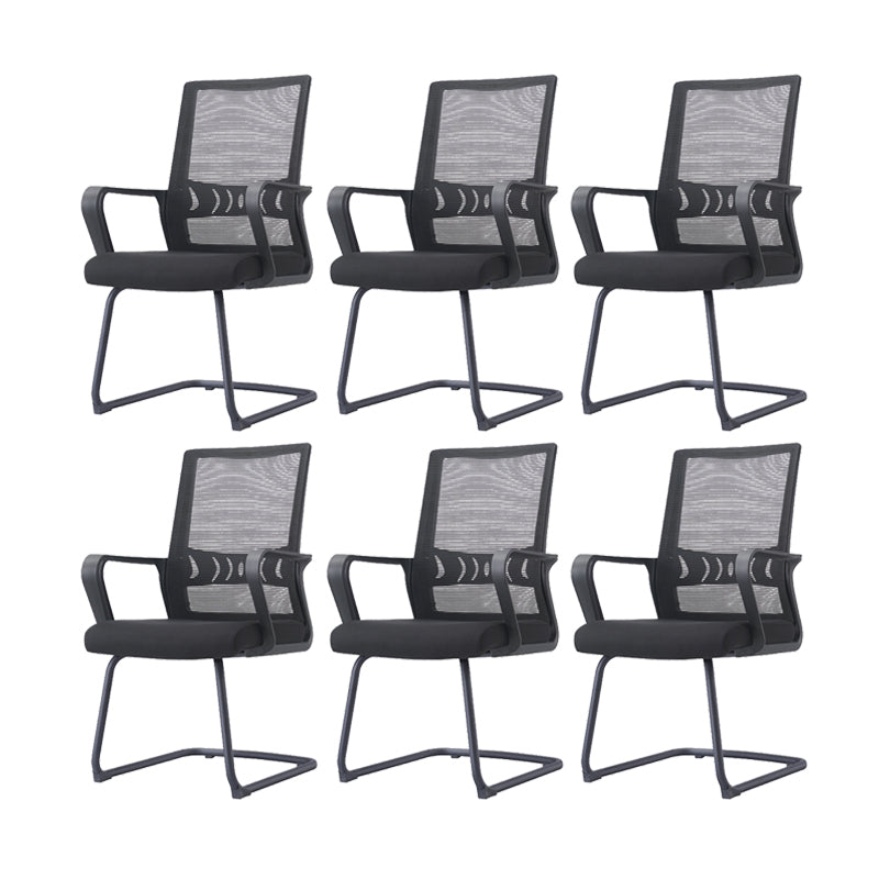 Modern Desk Chair Mesh Computer Chair High/Mid-Back Conference Chair Antique Black 6 Piece Set Clearhalo 'furn' 'furn_office_chair' 'Furniture' 'Office Chairs' 'Office Furniture' 'office_chair' 6301207