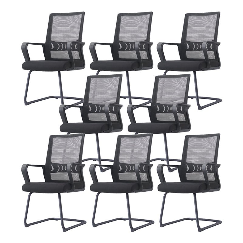 Modern Desk Chair Mesh Computer Chair High/Mid-Back Conference Chair Antique Black 8 Piece Set Clearhalo 'furn' 'furn_office_chair' 'Furniture' 'Office Chairs' 'Office Furniture' 'office_chair' 6301208