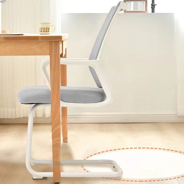 Modern Fixed Arms Desk Chair Mid Back Ergonomic Mesh Task Chair