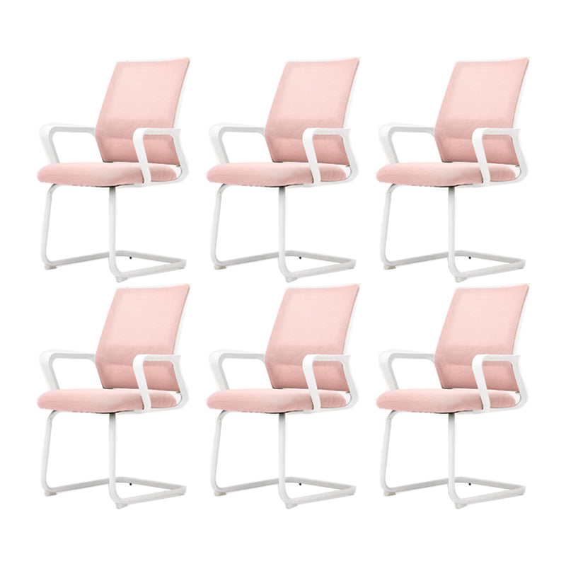 Modern Fixed Arms Desk Chair Mid Back Ergonomic Mesh Task Chair
