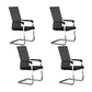 Modern Desk Chair Mesh Computer Chair Conference Chair No Wheels Black 4 Piece Set Clearhalo 'furn' 'furn_office_chair' 'Furniture' 'Office Chairs' 'Office Furniture' 'office_chair' 6301261
