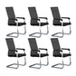 Modern Desk Chair Mesh Computer Chair Conference Chair No Wheels Black 6 Piece Set Clearhalo 'furn' 'furn_office_chair' 'Furniture' 'Office Chairs' 'Office Furniture' 'office_chair' 6301262