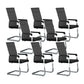 Modern Desk Chair Mesh Computer Chair Conference Chair No Wheels Black 8 Piece Set Clearhalo 'furn' 'furn_office_chair' 'Furniture' 'Office Chairs' 'Office Furniture' 'office_chair' 6301265