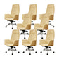 27" Wide Modern Managers Chair Arms Included Leather Executive Chair Beige 8 Piece Set Clearhalo 'furn' 'furn_office_chair' 'Furniture' 'Office Chairs' 'Office Furniture' 'office_chair' 6301302