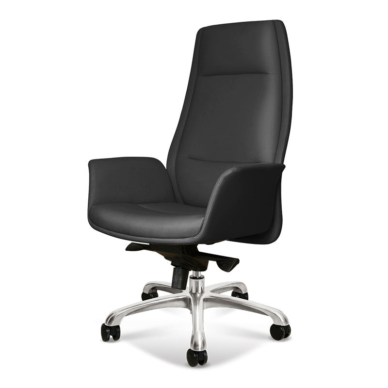 27" Wide Modern Managers Chair Arms Included Leather Executive Chair Black 1 Piece Clearhalo 'furn' 'furn_office_chair' 'Furniture' 'Office Chairs' 'Office Furniture' 'office_chair' 6301304