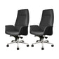 27" Wide Modern Managers Chair Arms Included Leather Executive Chair Black 2 Piece Set Clearhalo 'furn' 'furn_office_chair' 'Furniture' 'Office Chairs' 'Office Furniture' 'office_chair' 6301305