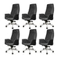 27" Wide Modern Managers Chair Arms Included Leather Executive Chair Black 6 Piece Set Clearhalo 'furn' 'furn_office_chair' 'Furniture' 'Office Chairs' 'Office Furniture' 'office_chair' 6301307