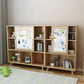 Modern Bookcase Wooden Close Back Bookshelf with Sliding Door