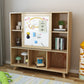 Modern Bookcase Wooden Close Back Bookshelf with Sliding Door