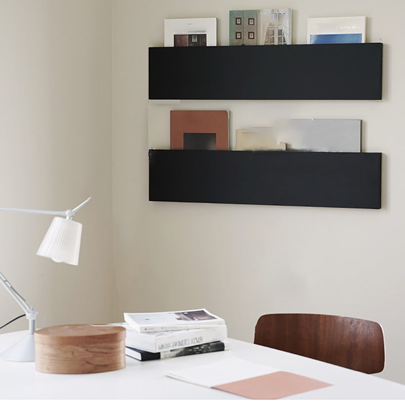 Stedelijke muur eenheid metalen boekenplank zwarte plank boekenkast voor woonkamer